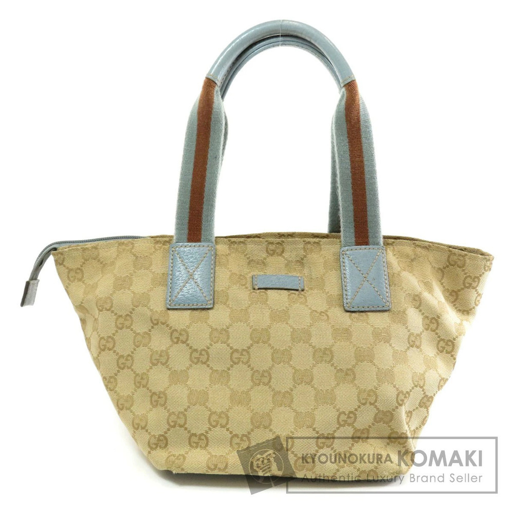 Gucci GG Canvas Sherry Line Tote Shoulder Bag Yellow
